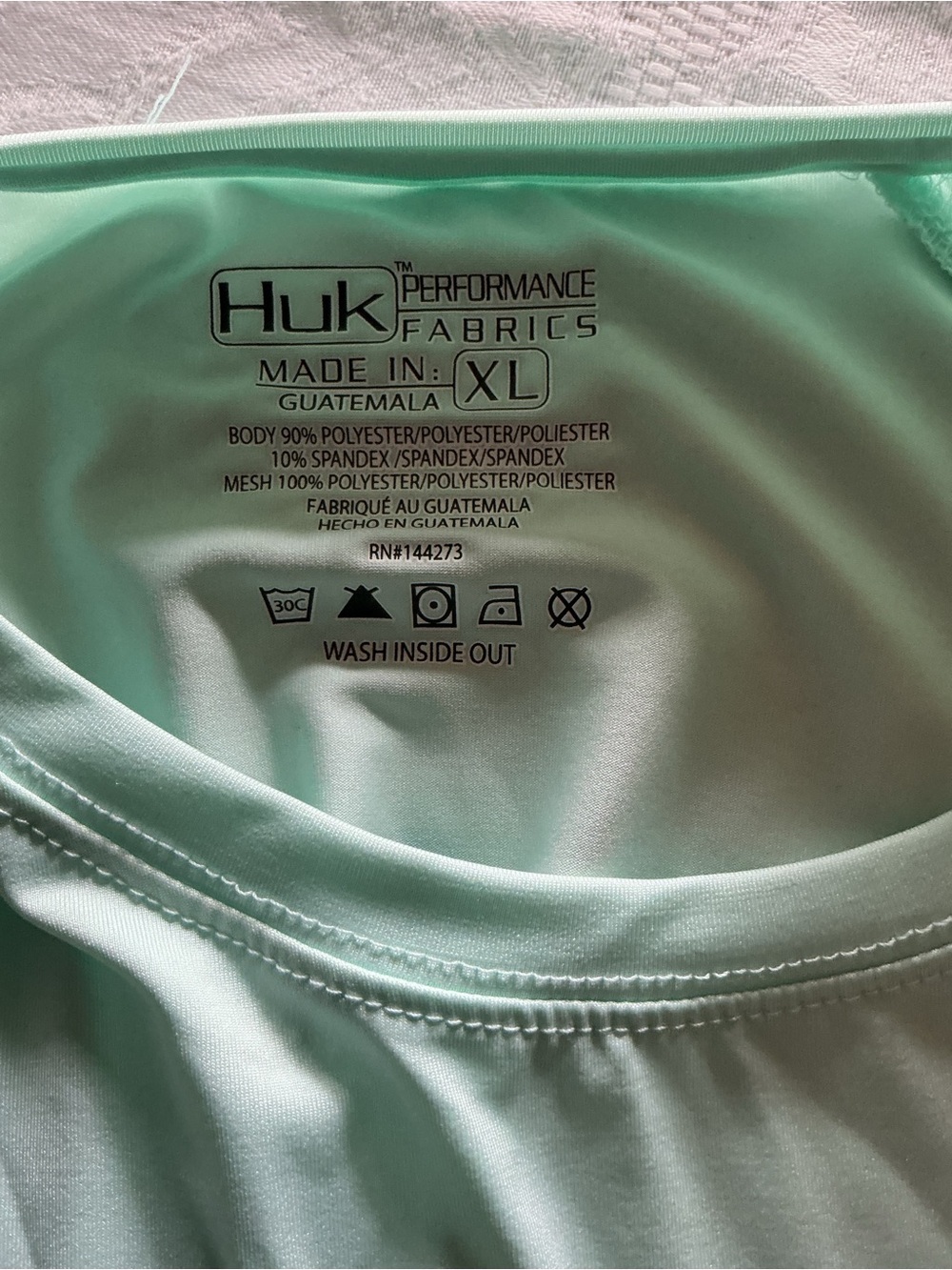 Huk Long Sleeve Performance Tee - Light Mint - XL - Picture 3 of 4